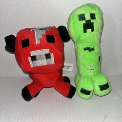 Minecraft Baby Mooshroom Plush Red Cow Bull Mojang Mini Small Creeper