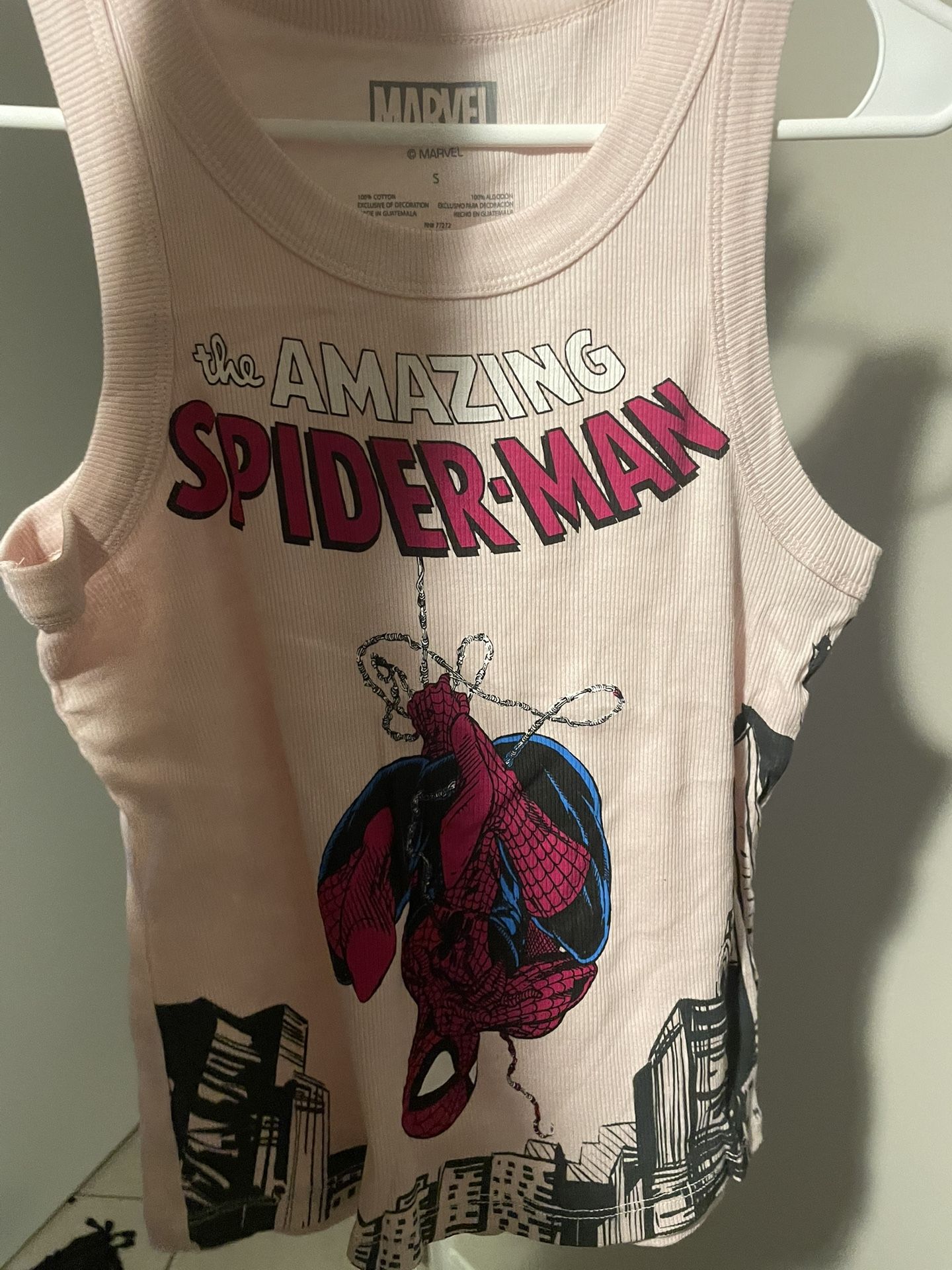 Spider-Man Girls Tank Pink Size Small