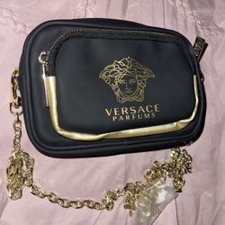 Versace Crossbody Bag With Gold Chain