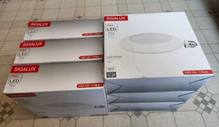 6-pack SIGALUX dimmable soft white disk LED light 13w (75w equivalent)