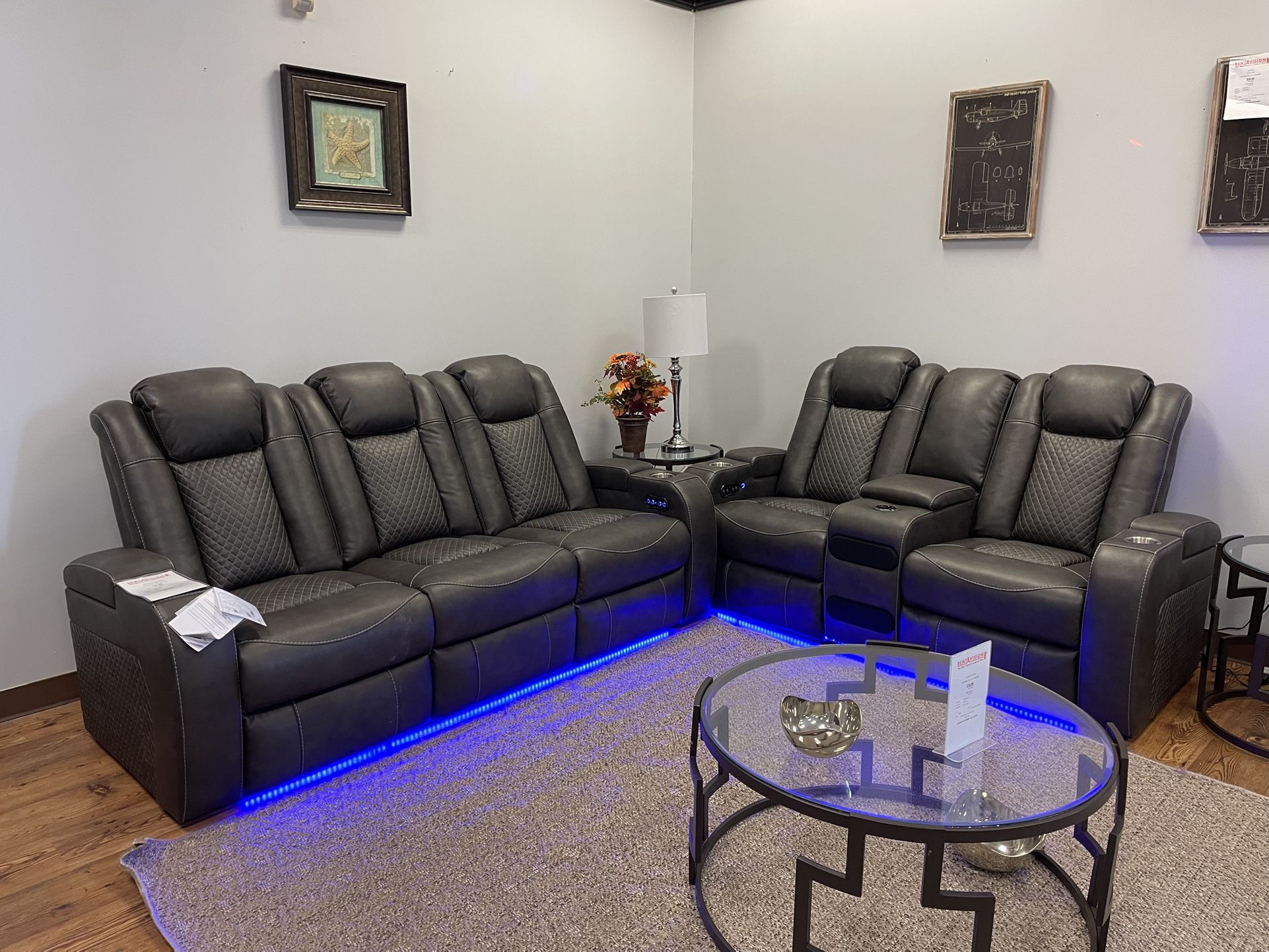 Sofa And Love Seat Theater Set 