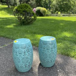 Gorgeous Metal Side Tables Turquoise 