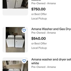 Amana Washer And Dryer Set