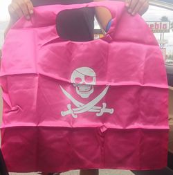 Pink pirate 2ft cape w/eye patch