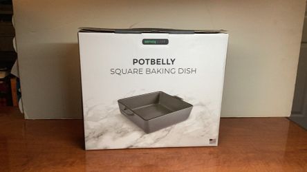 New Servappetit  pot belly Square ceramic baking dish NIB