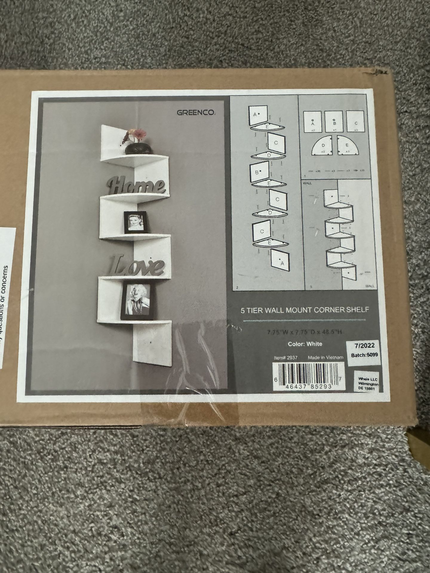 2x 5 Tier Wall Mount Corner Shelf