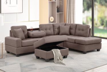 $485 sectional couch with ottoman