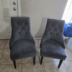 Grey Tufted Accent Chairs / Dinning Chairs