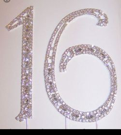 # 16 in rhinestones cake topper