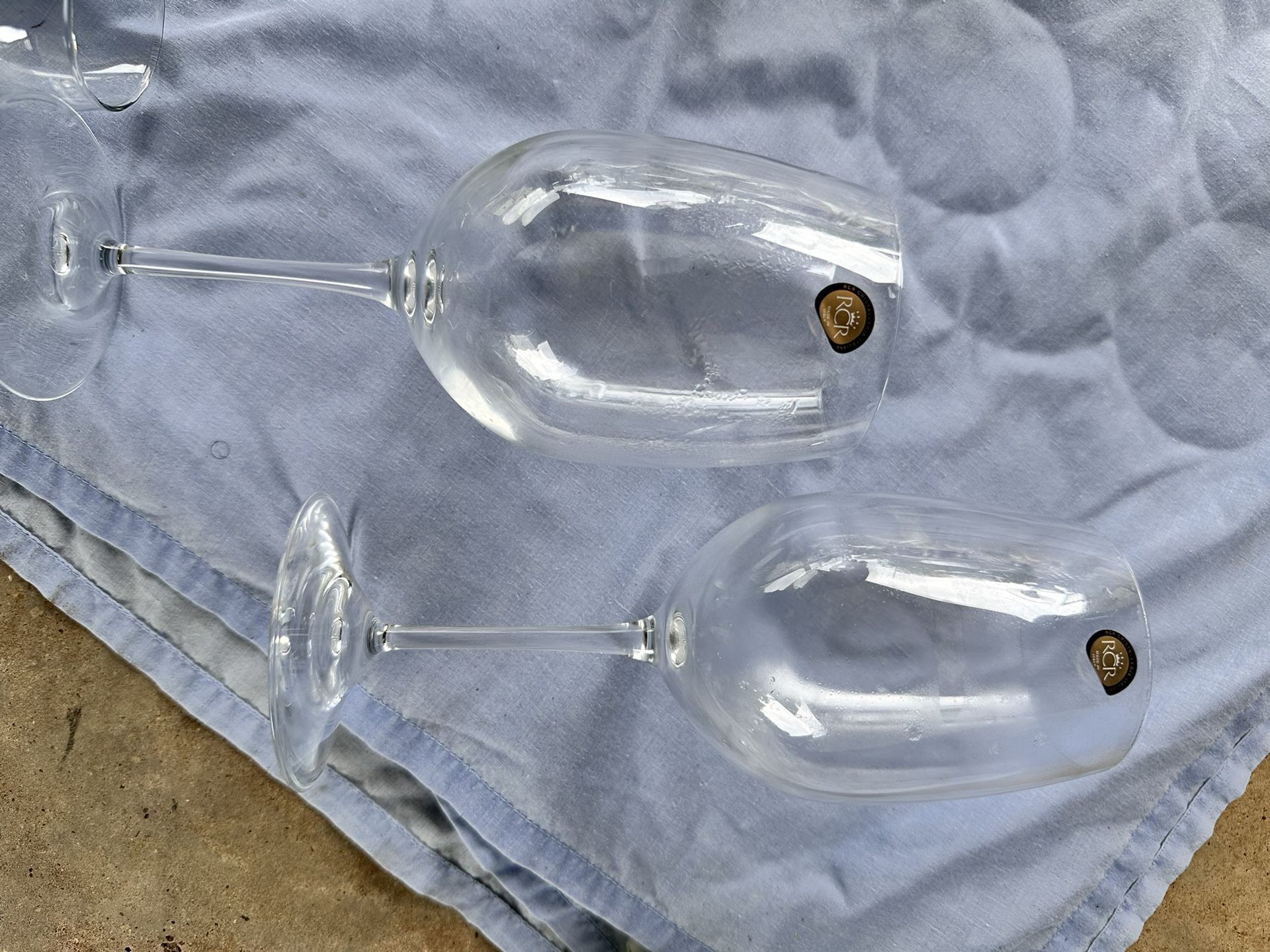 Set of Two RCR Cristallo Al Piombo Wine Glasses