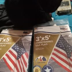 2 3×5 Embroidered USA Flags Nylon