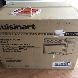 Cuisinart Air Fryer + Convection Toaster Oven, 8-1 Oven with Bake, Grill,  Broil & Warm Options, Stainless Steel, TOA-70