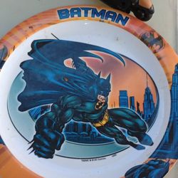 Batman  and  Spiderman Collect Plate With Action Figures 