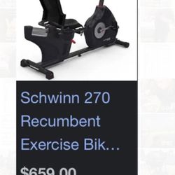 Exercise Bike  SCHWINN 270