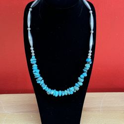 Sterling Silver Necklace With Turquoise 