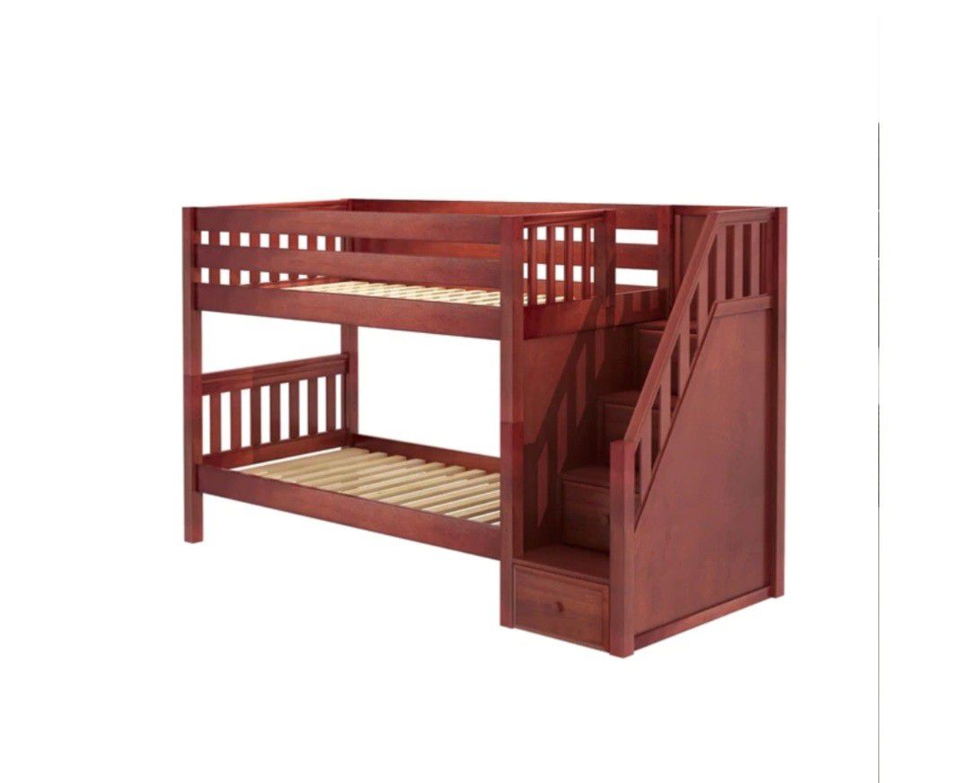 1 Male Twin Bunkbeds With Stairs & 1 White Twin & Full & Third Pullout Bunkbed With Stairs