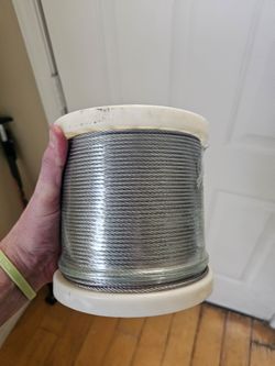 Stainless steel cable.
