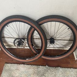 Bike Rims 26”x2.125  Disk Brake And New Tires  Single Speed 