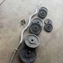 Curl Bar And Weights