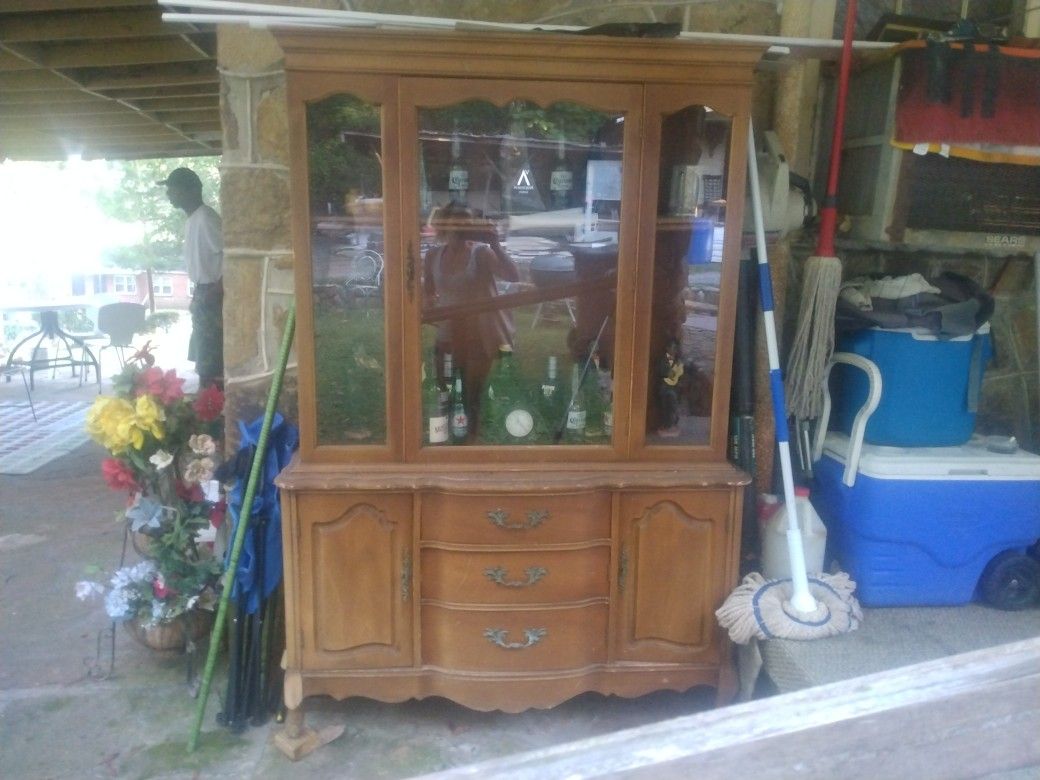vintage Bassett china cabinet. 