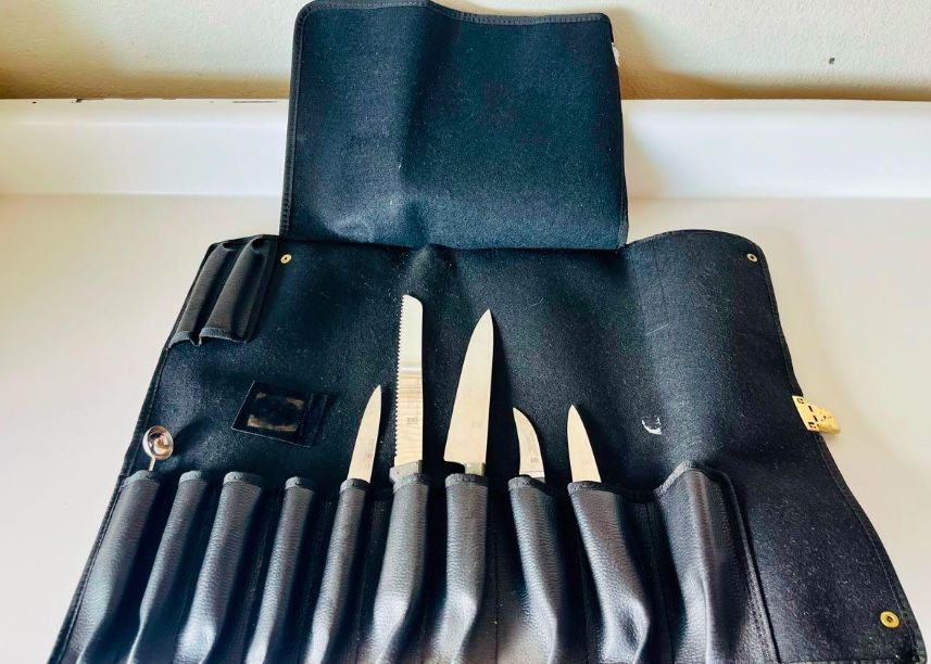 Professional Chef’s Kitchen Knives & Leather Case