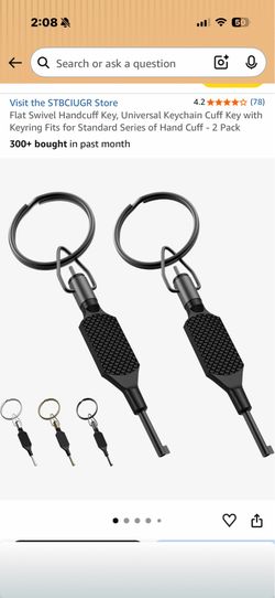 Handcuff Key, Universal Keychain Cuff Key with Keyring Fits for Standard Series of Hand Cuff