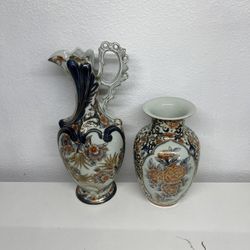 Vintage Japan Vases—Antique Porcelain Vases—Old Japanese Vases. ($100 for both)