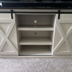 TV stand for up to 60” TVs (Moderm Farmhouse) White