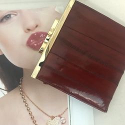 Vintage Maroon Eel Leather Wallet