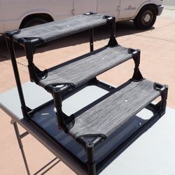 Three Step Pet Stair Gray