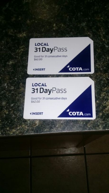 COTA BUS PASS 2 MONTHS