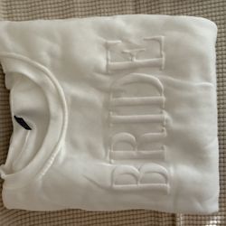 White Bride Sweatshirt And Silk Pj Set XL