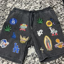Size Large Slim Fit LA Patch Shorts