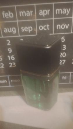 Green Glass Fragrance Bottle with Black Cap
