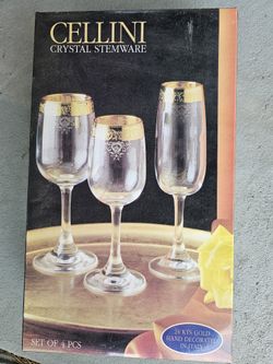 Crystal Stemware 24 Kts Gold Rim