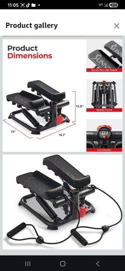 Sunny Health And Fitness Twister Stepper Machine With Resistance Bands