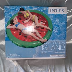 Intex Giant Inflatable 72 Inch Watermelon Island Summer Swimming Pool Float Raft