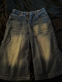 Baggy skater dark wash jorts