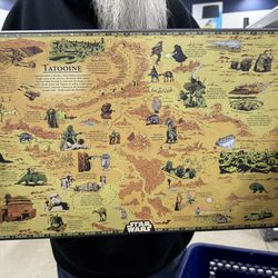 Star Wars Tatooine Map Wall Art Plaque Open Road Brands Lucasfilm Decor 20”