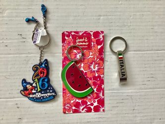 3 NEW Keychain Rings / Bottle Opener Watermelon Slice ITALIA Disney Mickey Mouse PRICE FOR ALL