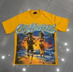 City Hustles Yellow Skeleton Graphic T-Shirt