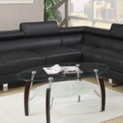 Gorgeous Black Colored 2 piece Sectional Set