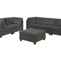 LARGE MODULAR SOFA AND LOVESEAT WITH OTTOMAN  
