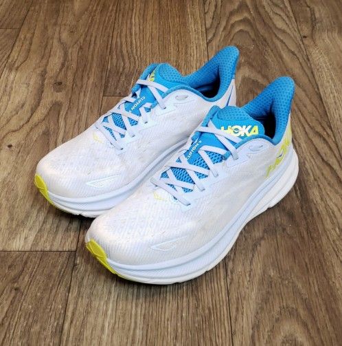 Hoka One One Clifton 9 Shoes Men's 10D Ice Water Evening Primrose 1127895 IWEP