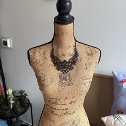 Black Avant Garde Metal Necklace.