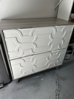 Lateral File Cabinet w Geometric Front Panel