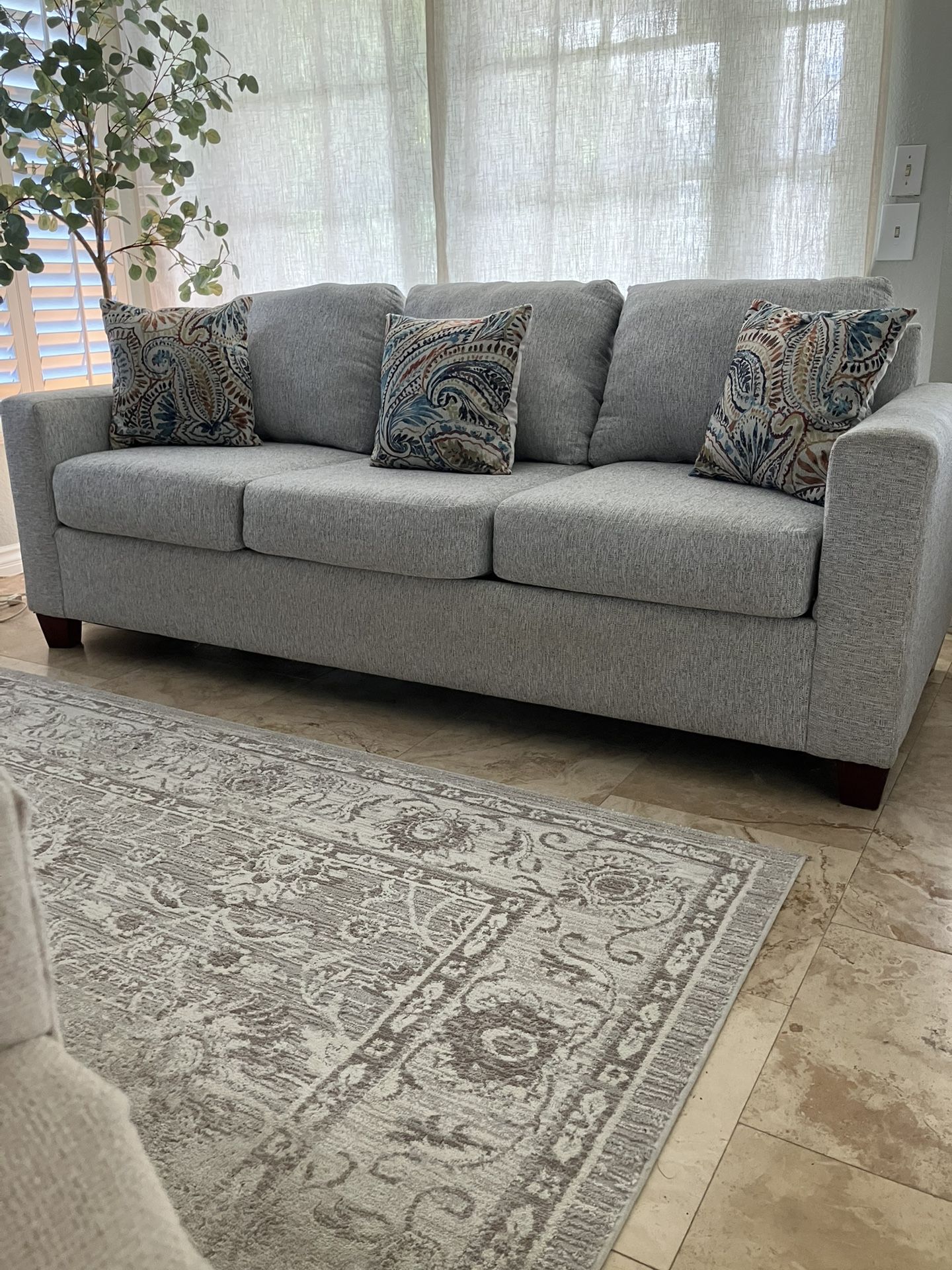 Light Grey Blue Sofa Couch