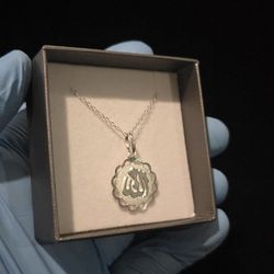 Solid Custom Diamond-Cut 925 Italian Sterling Silver "Allah" with chain
