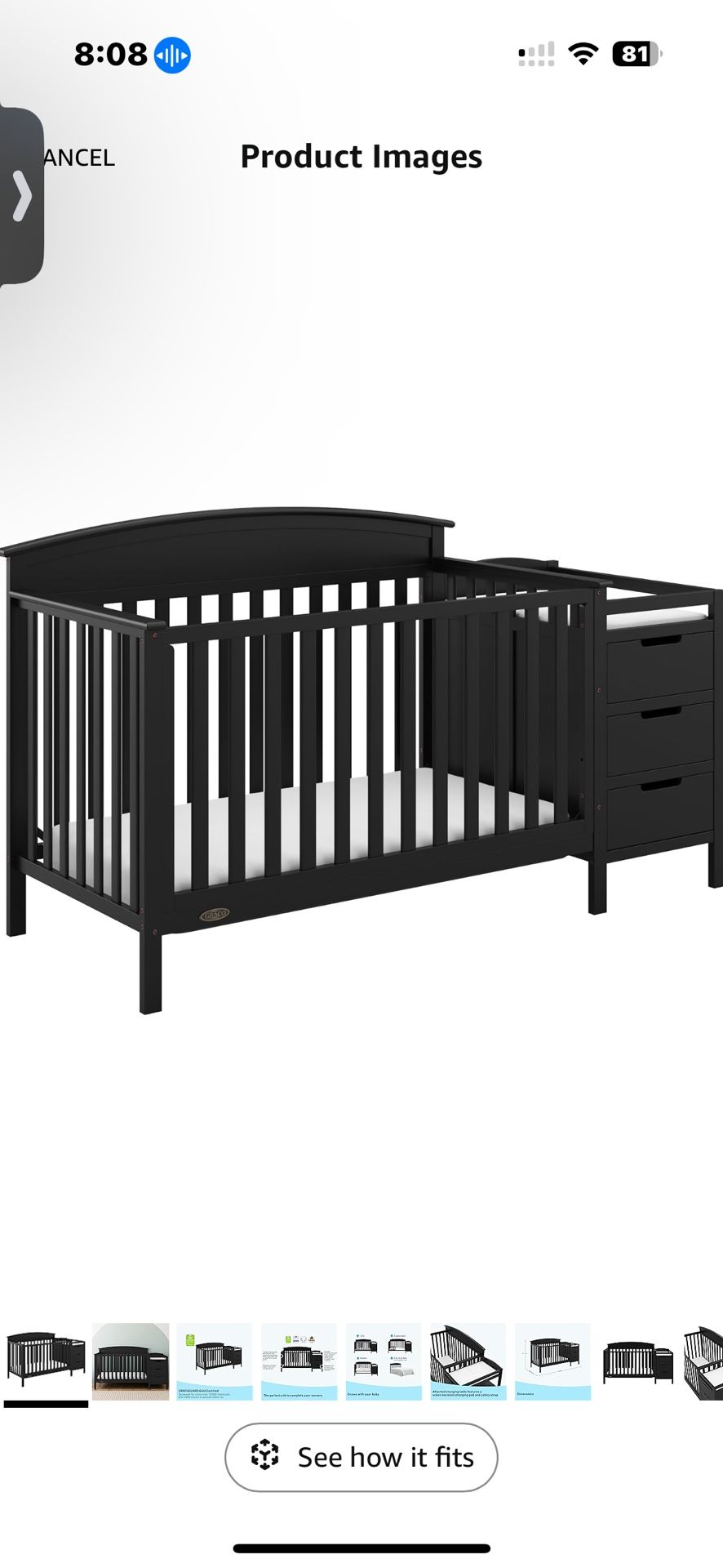 Graco Benton 4-in-1 Convertible Crib and Changer (Black)