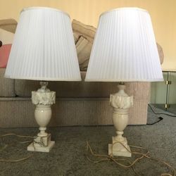 Vintage Leviton Marble Lamps